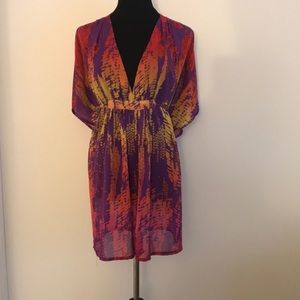 Beautiful floral print bathing suit cover up